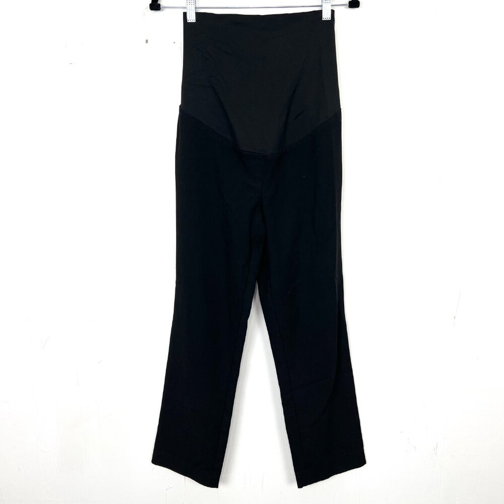 Loft Marisa Straight Pants Full Panel 4 Maternity 4M Small Black‎ Dress Pants